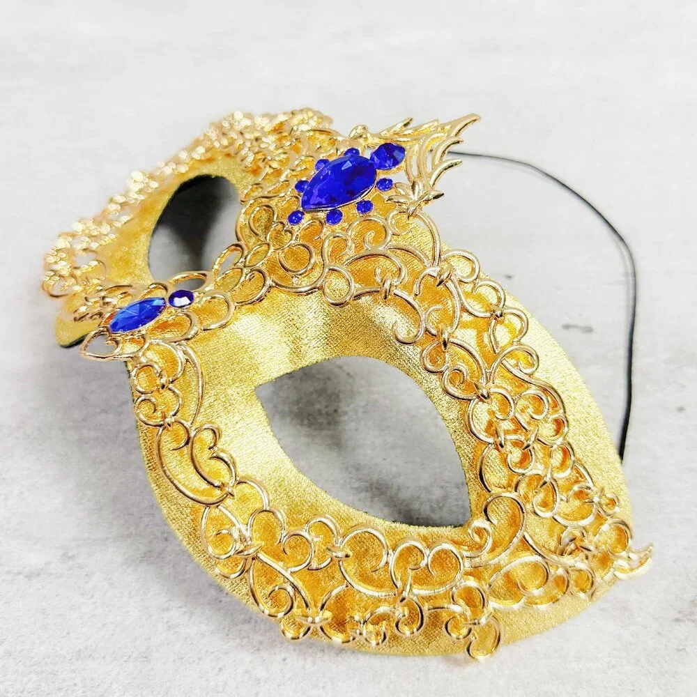 Gold masquerade mask, cosplay mask, Halloween mask, Venetian mask, Prom mask